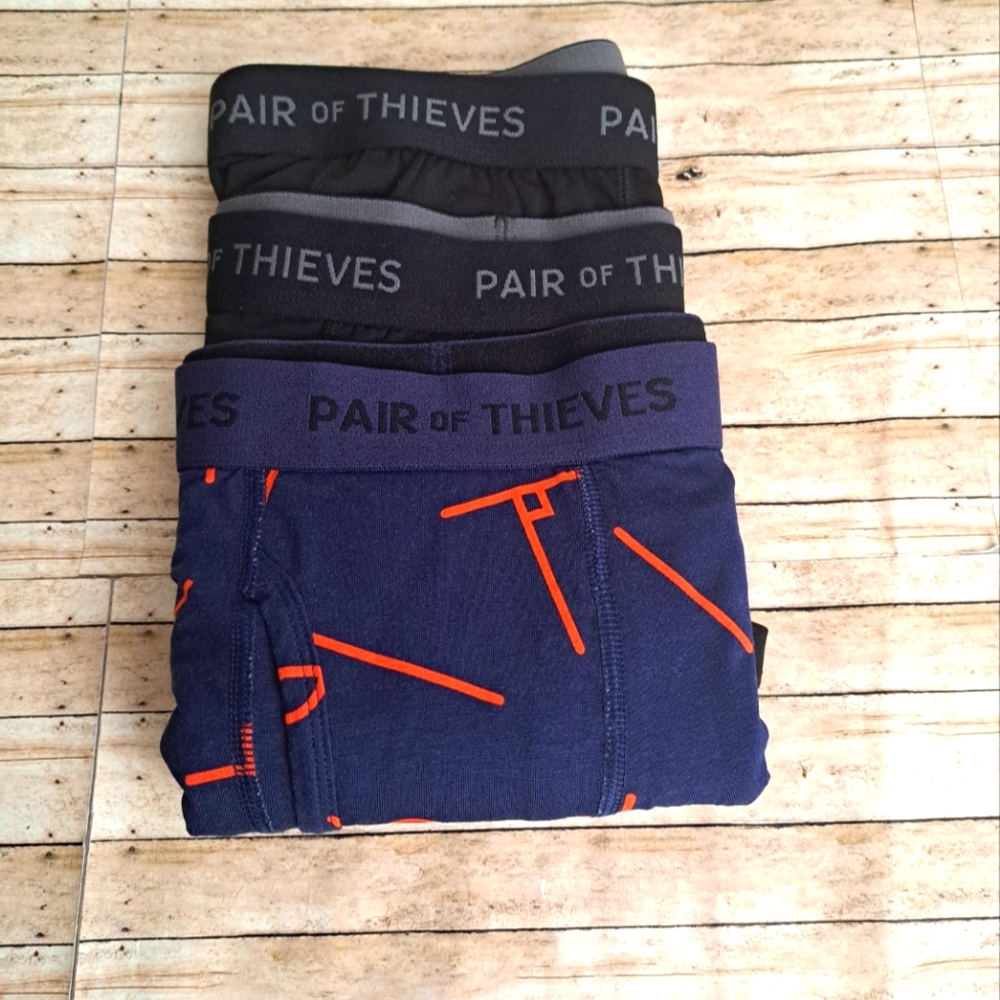 Pair Of Thieves Men's 3 Pack Multi-color Black/Red Boxer Briefs Sz Small